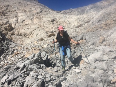 Katrin heading downwards on nice rock